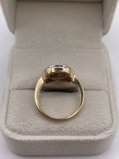 9ct gold diamond cluster ring