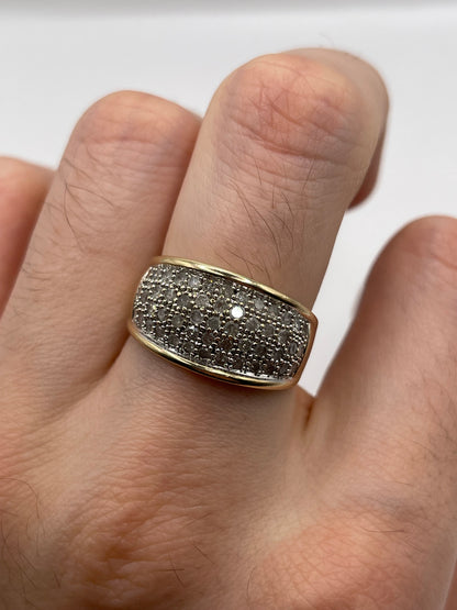 9ct gold 1ct diamond cluster ring