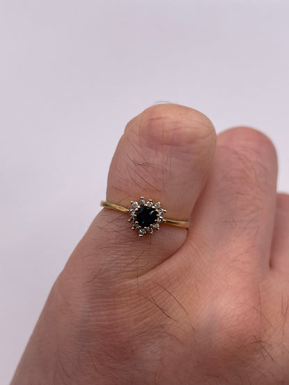 9ct gold sapphire and diamond ring
