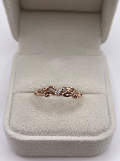 Clogau 9ct rose gold diamond ring