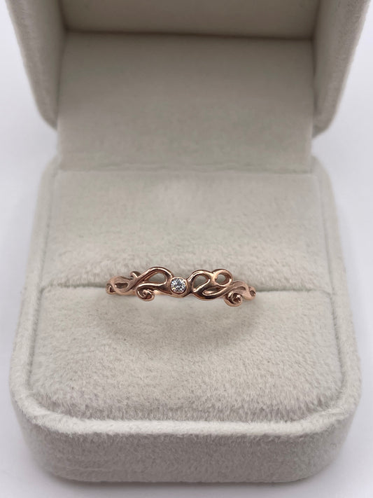 Clogau 9ct rose gold diamond ring