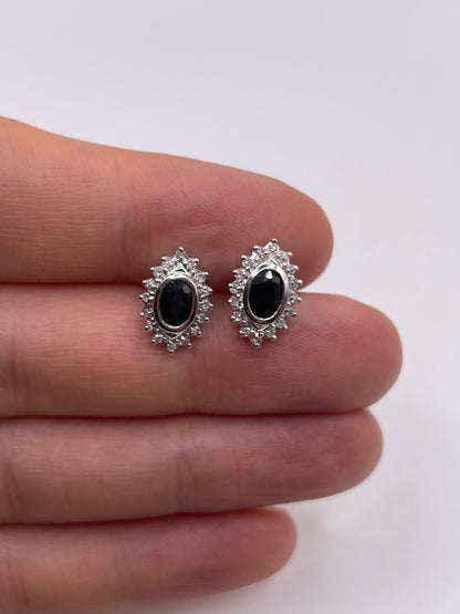 9ct gold sapphire and diamond earrings