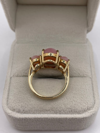 9ct gold pink opal ring