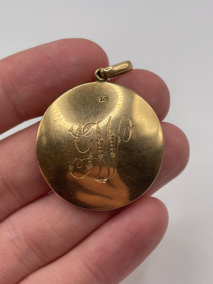 Antique 15ct gold pearl locket