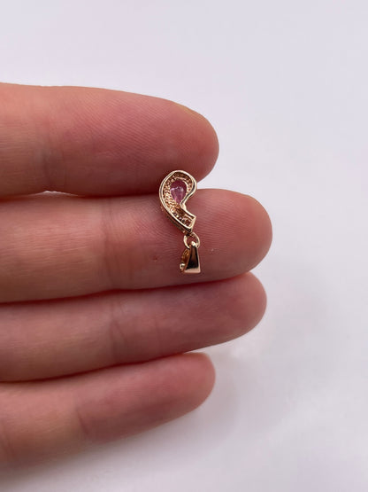 9ct rose gold pink sapphire and diamond pendant