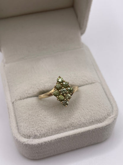 9ct gold quartz cluster ring