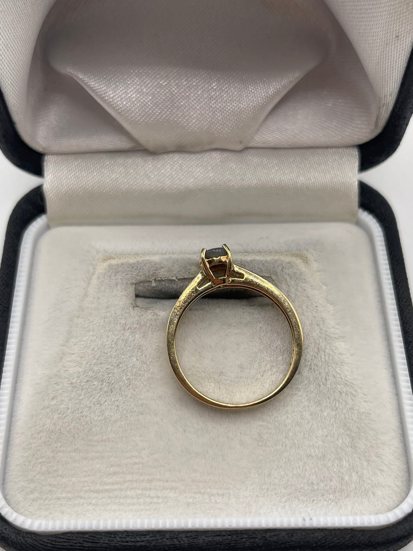 9ct gold opal and zircon ring