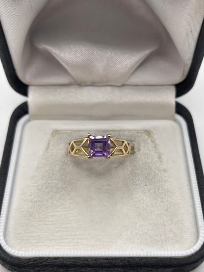 9ct gold amethyst ring