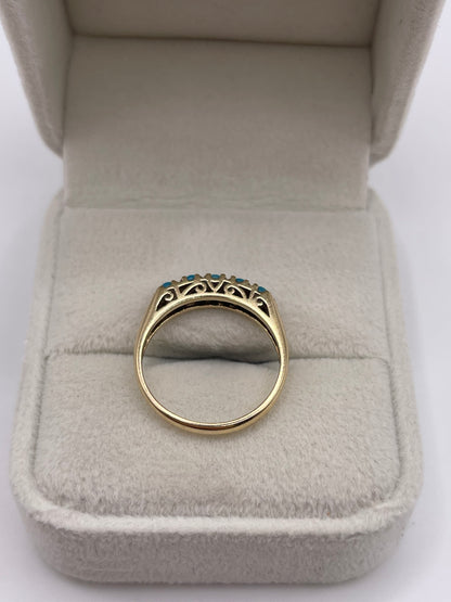 9ct gold turquoise ring