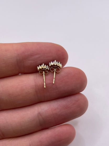 9ct gold ruby and diamond earrings