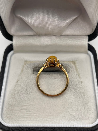 9ct gold opal and diamond ring