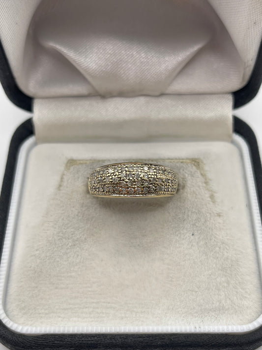 9ct gold diamond cluster ring