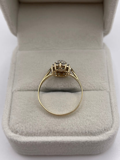 9ct gold opal and cz ring