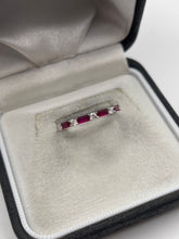 Load image into Gallery viewer, 9ct white gold ruby and diamond ring
