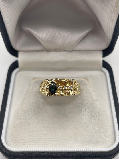 9ct gold sapphire and diamond ring