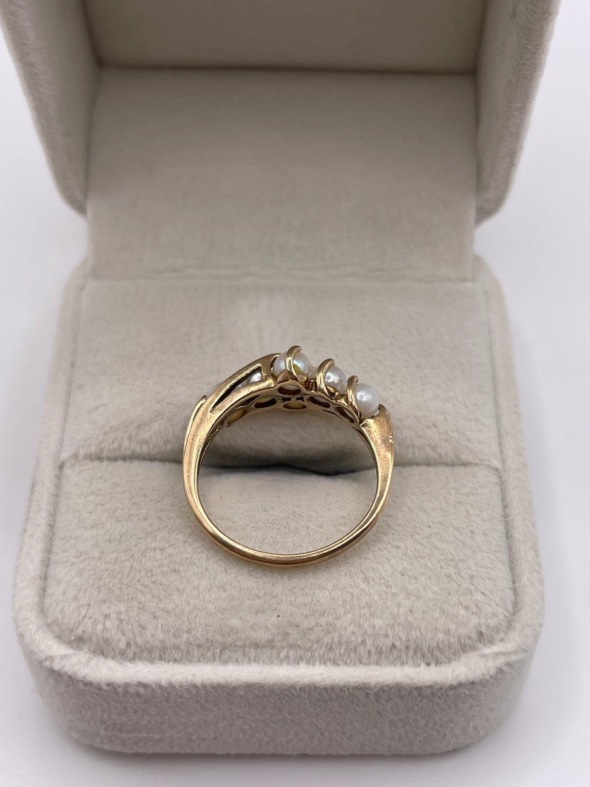 9ct gold pearl cluster ring