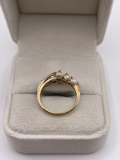 9ct gold pearl cluster ring