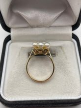 Load image into Gallery viewer, 9ct gold pearl cluster ring
