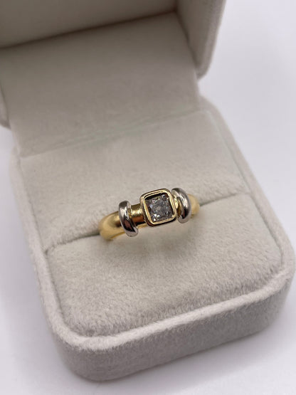 18ct gold old cut diamond ring