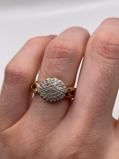 9ct gold diamond cluster ring