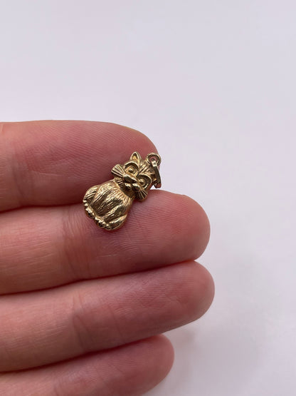 9ct gold cat charm