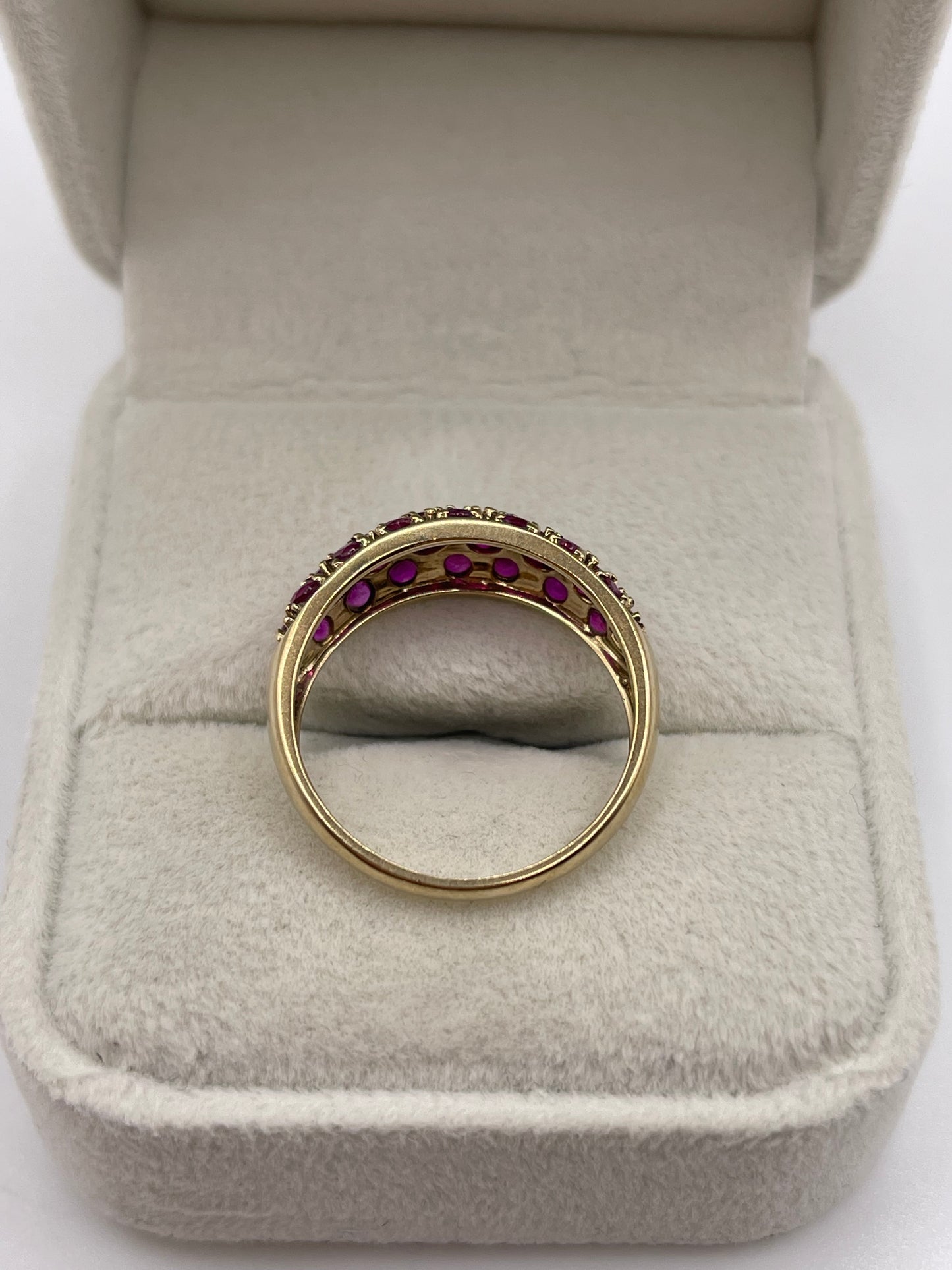 9ct gold ruby cluster ring