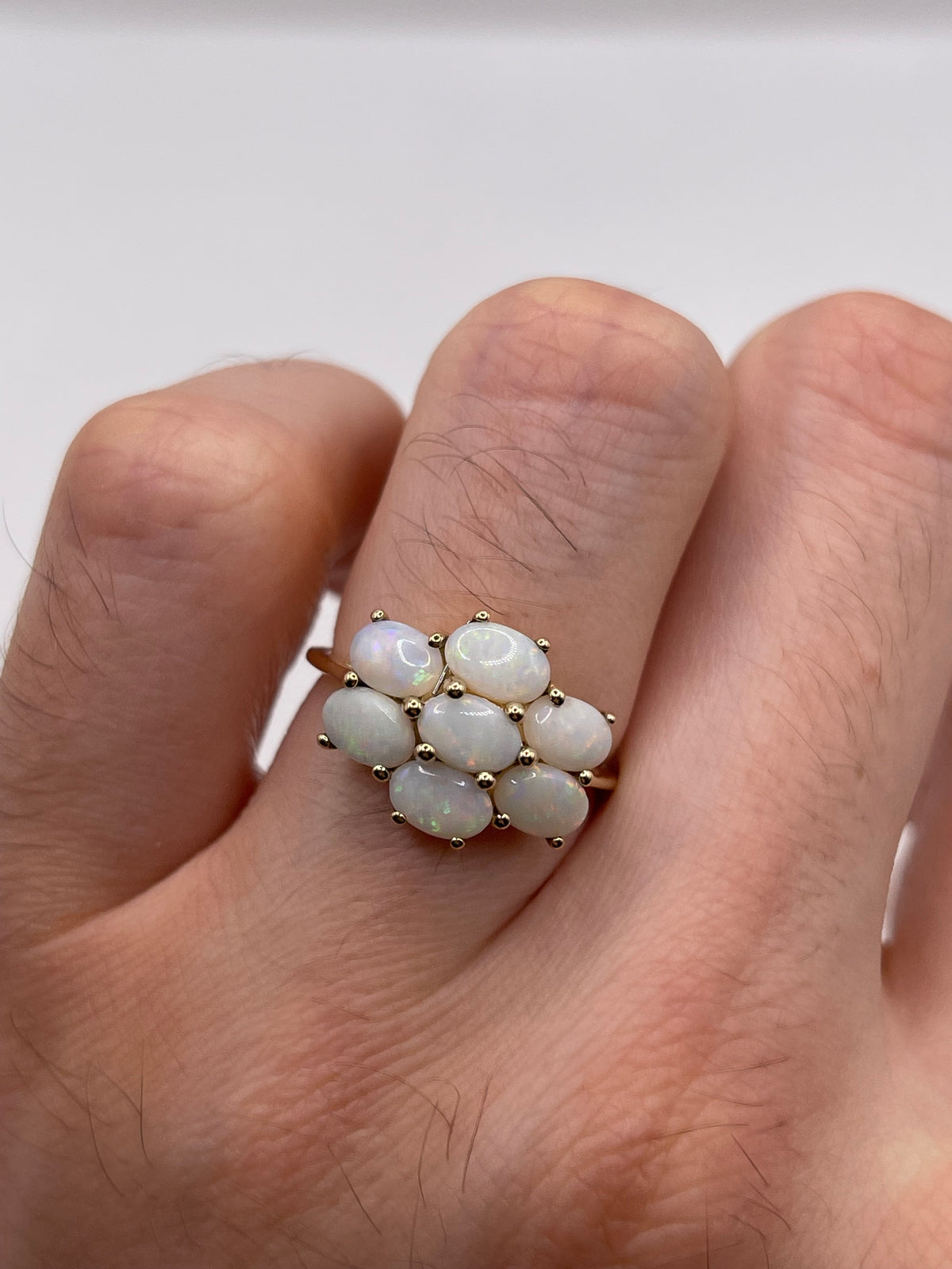 9ct gold opal cluster ring
