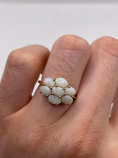 9ct gold opal cluster ring