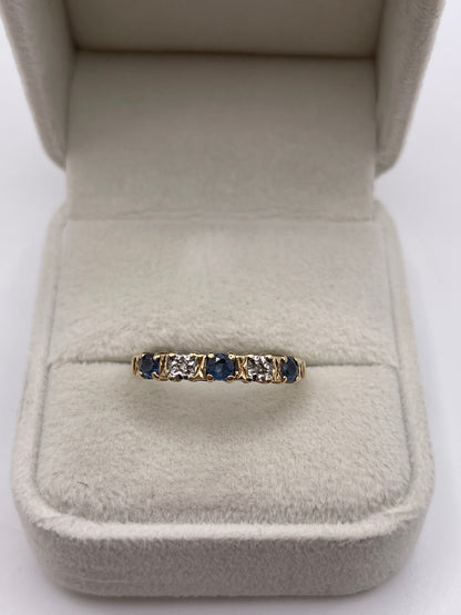 9ct gold sapphire and diamond ring