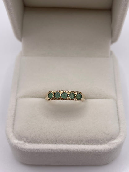 9ct gold emerald ring