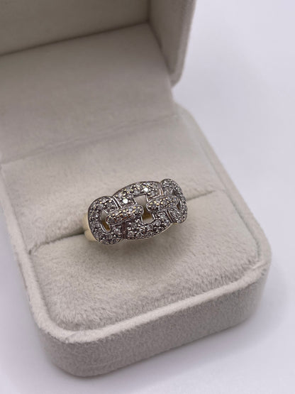 9ct gold diamond cluster ring