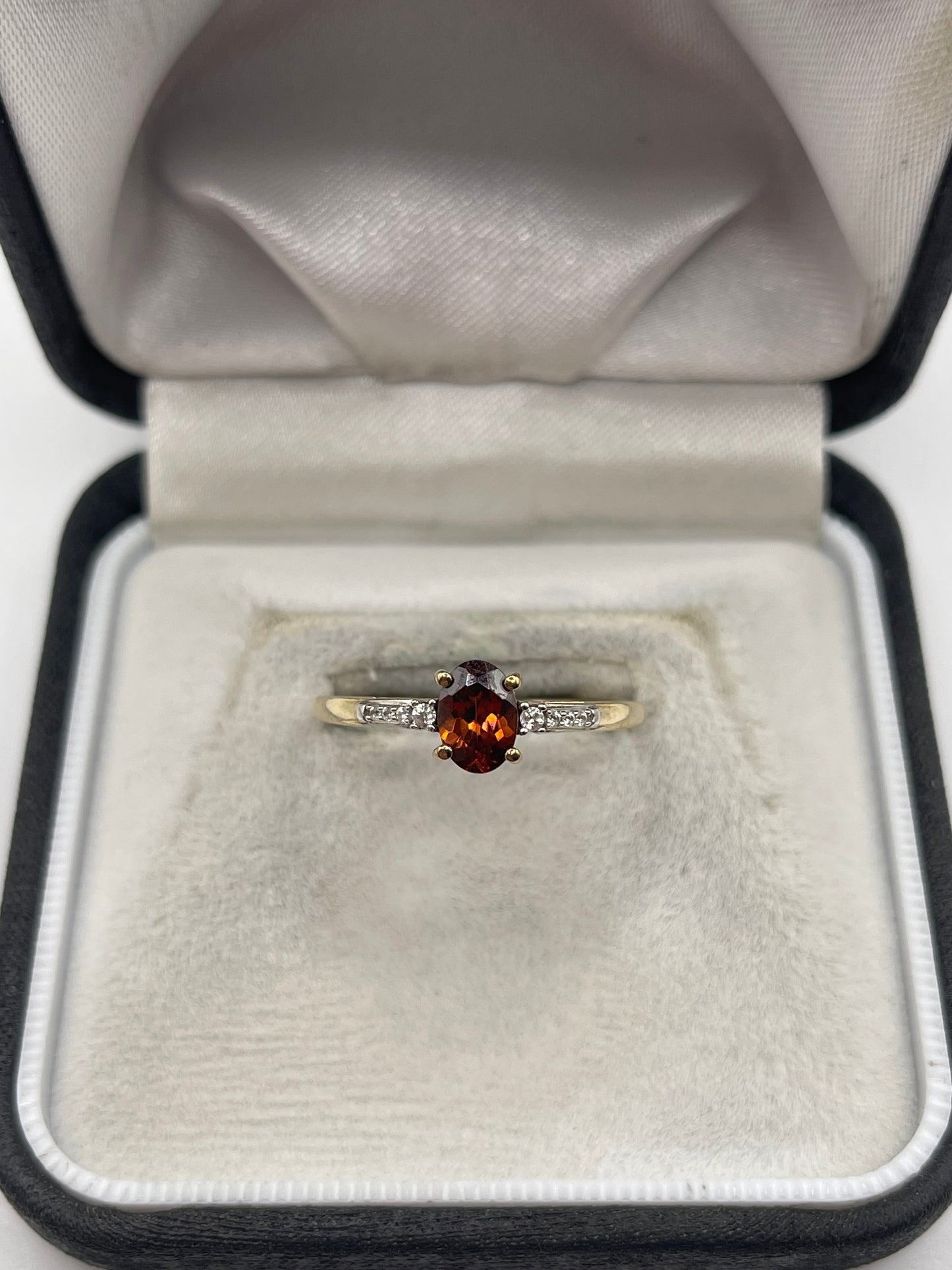 9ct gold tourmaline and zircon ring