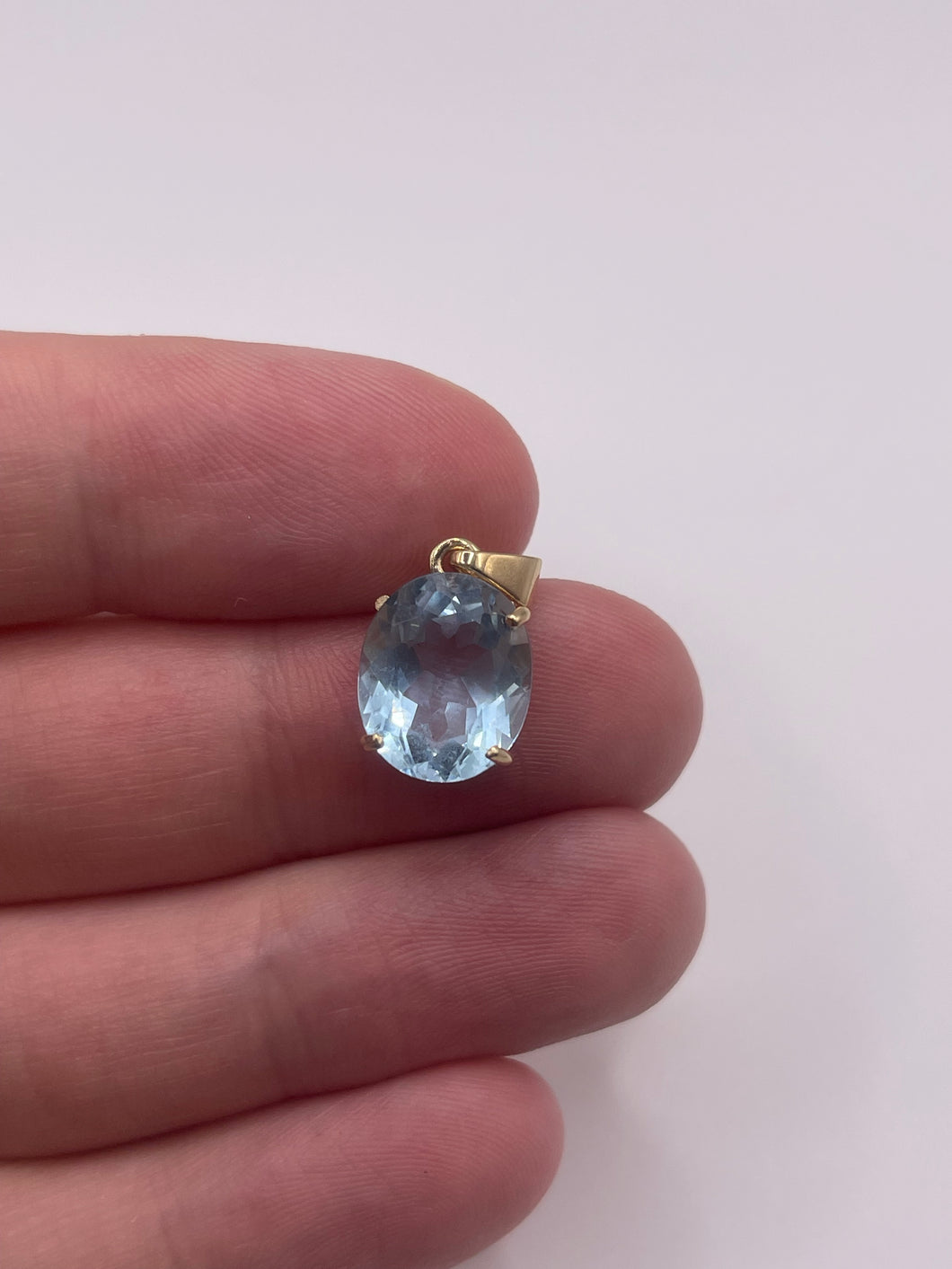 9ct gold blue topaz pendant