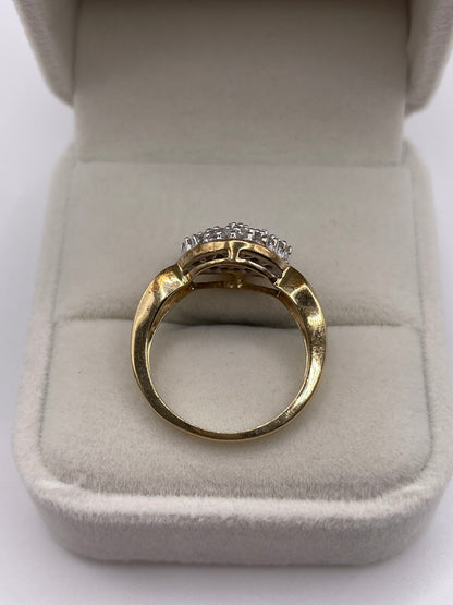 9ct gold diamond cluster ring