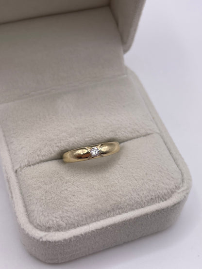 9ct gold cz gypsy ring