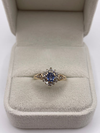 9ct gold sapphire and diamond ring