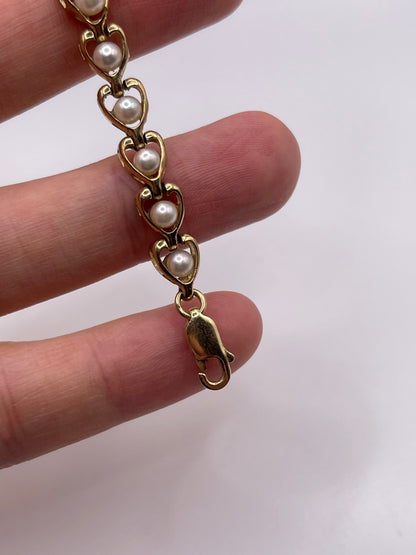 9ct gold pearl bracelet