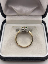 Load image into Gallery viewer, 9ct gold emerald and diamond ring
