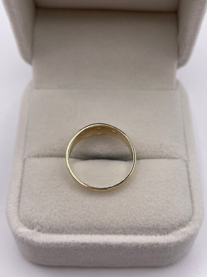 9ct gold pearl gypsy ring