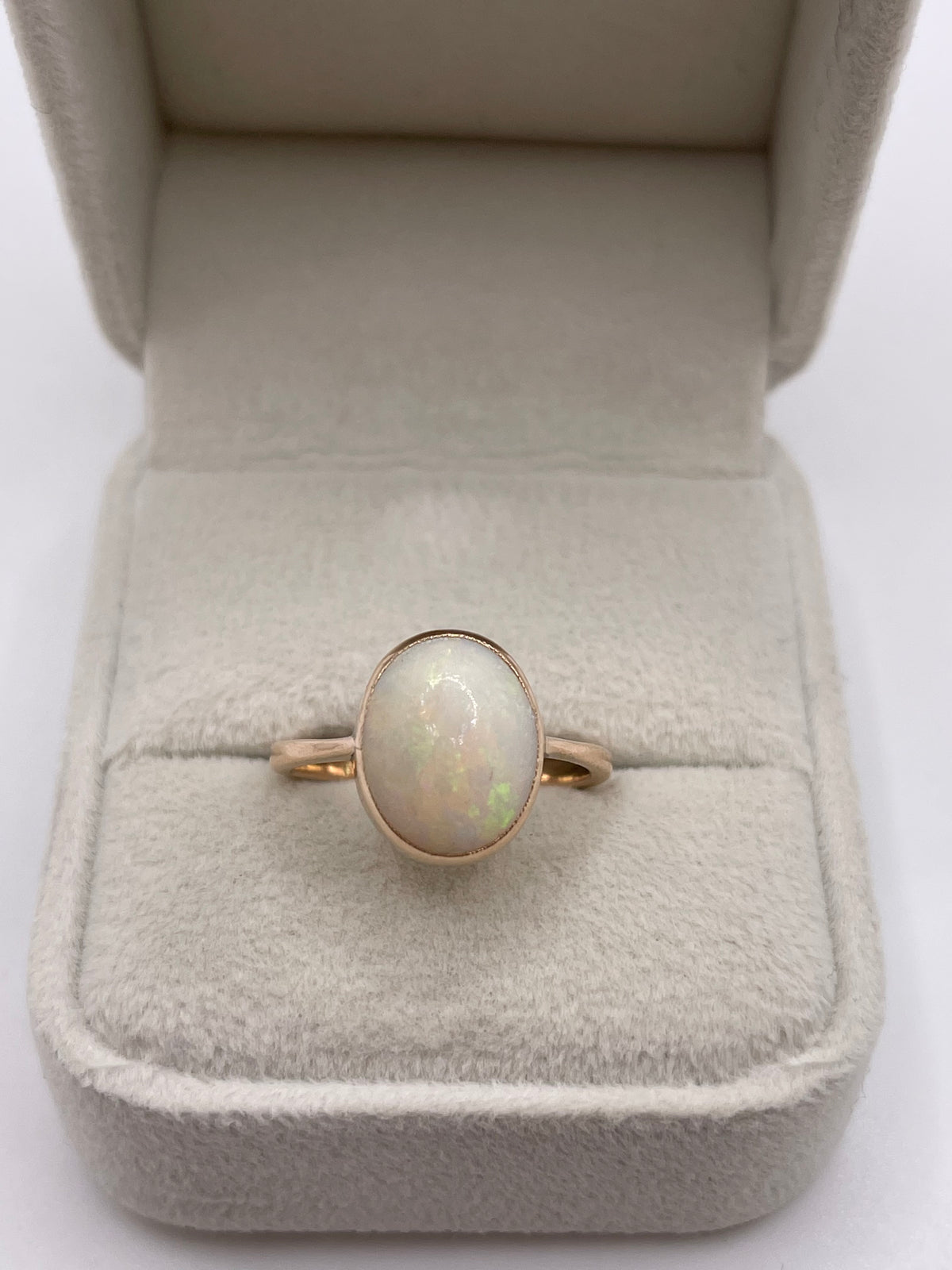 9ct rose gold opal ring