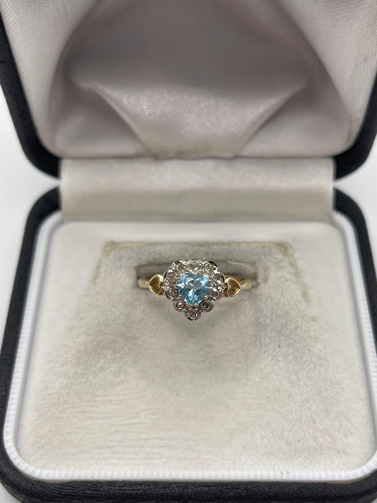 9ct gold topaz and diamond ring