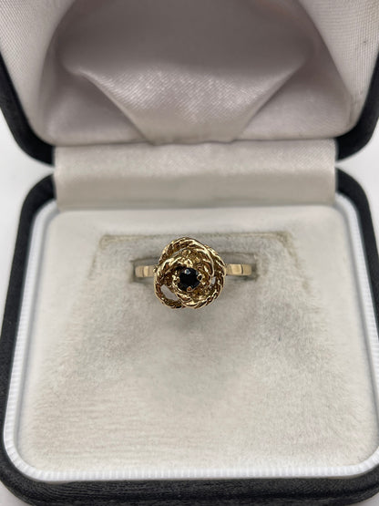 9ct gold sapphire knot ring