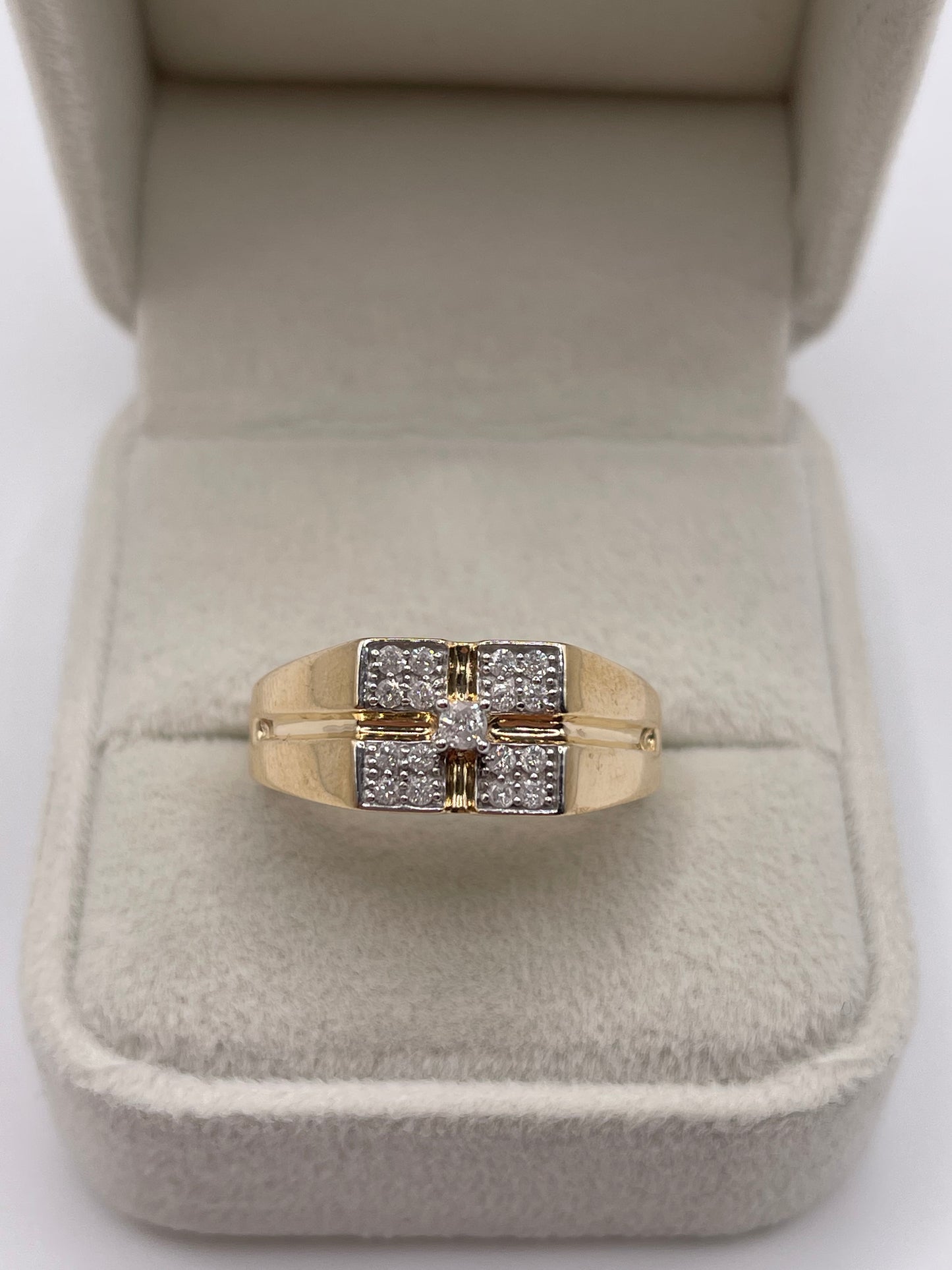 9ct gold diamond cluster ring
