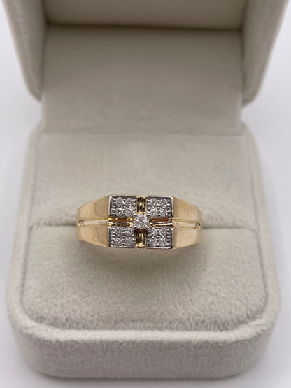 9ct gold diamond cluster ring