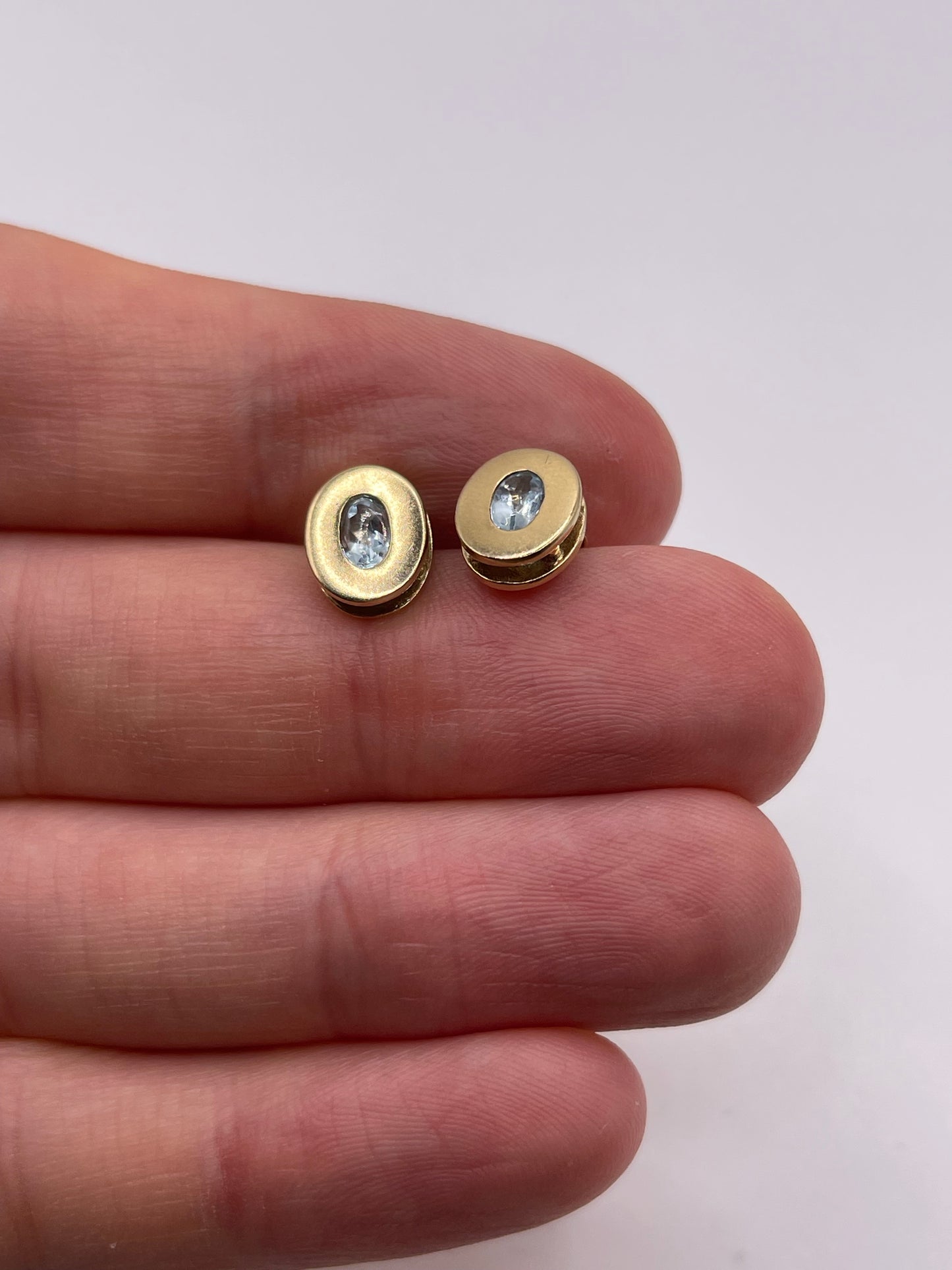 9ct gold blue topaz earrings