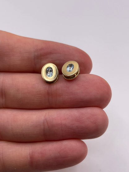 9ct gold blue topaz earrings