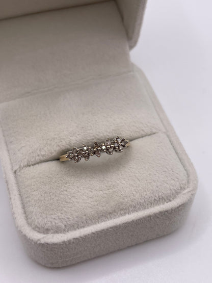 9ct gold diamond cluster ring