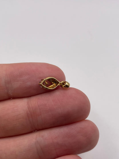 9ct gold blue topaz and diamond pendant