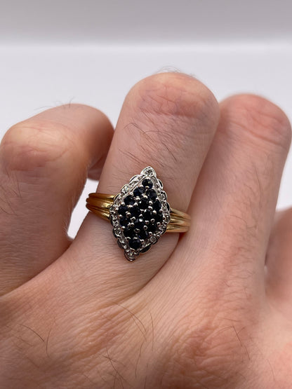 9ct gold sapphire and diamond ring