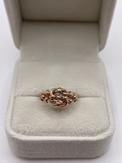 9ct rose gold knot ring